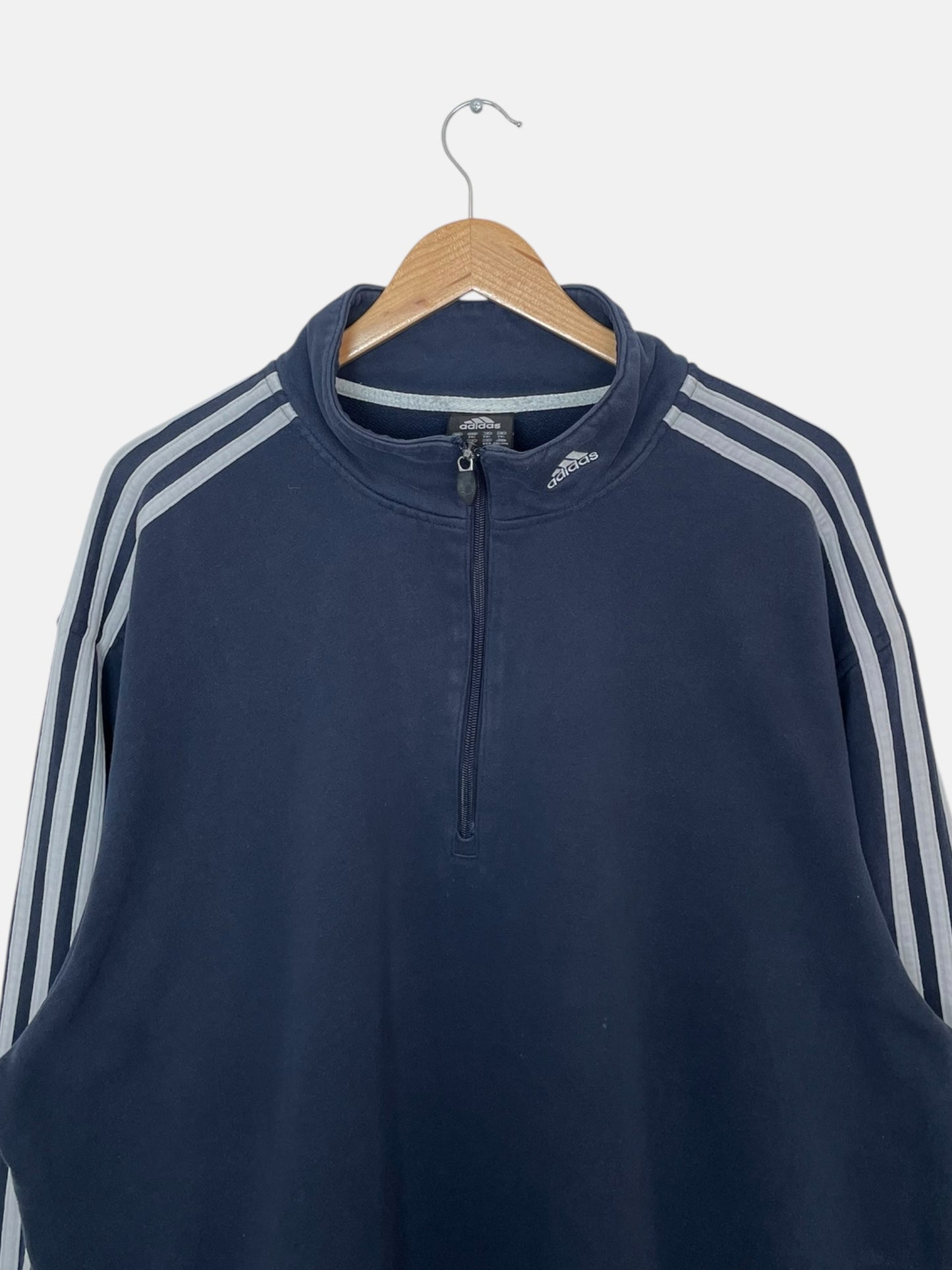 90's Adidas Embroidered Vintage Quarter-zip Sweatshirt Size 2XL