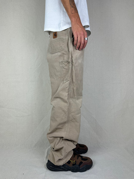 90's Carhartt Heavy Duty Vintage Carpenter Jeans Size 34x34