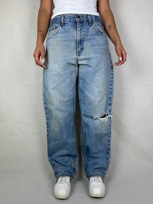 90's Carhartt Heavy Duty Vintage Carpenter Jeans Size 32x30