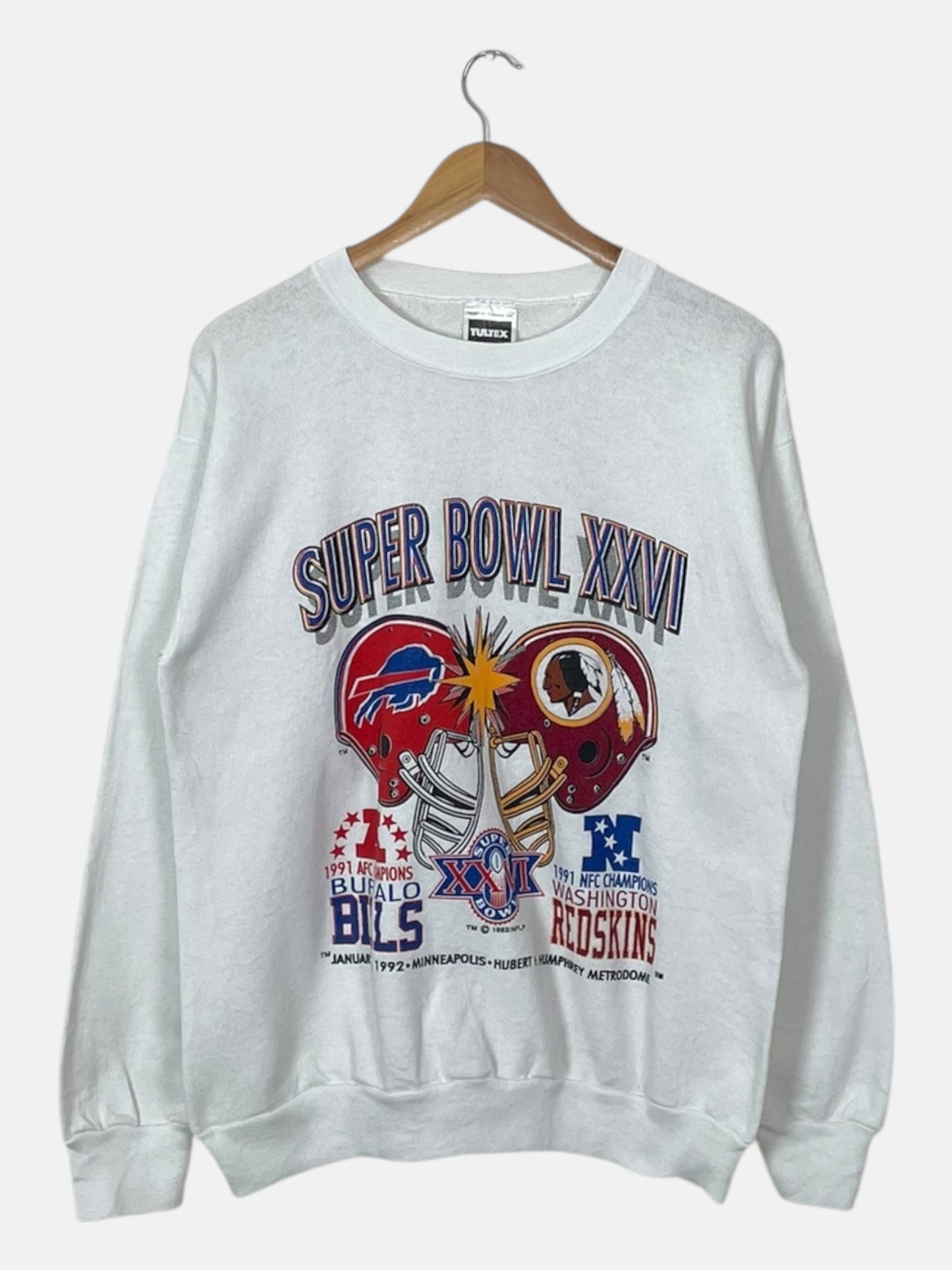 90's Buffalo Bills vs Washington Redskins Vintage Sweatshirt Size M