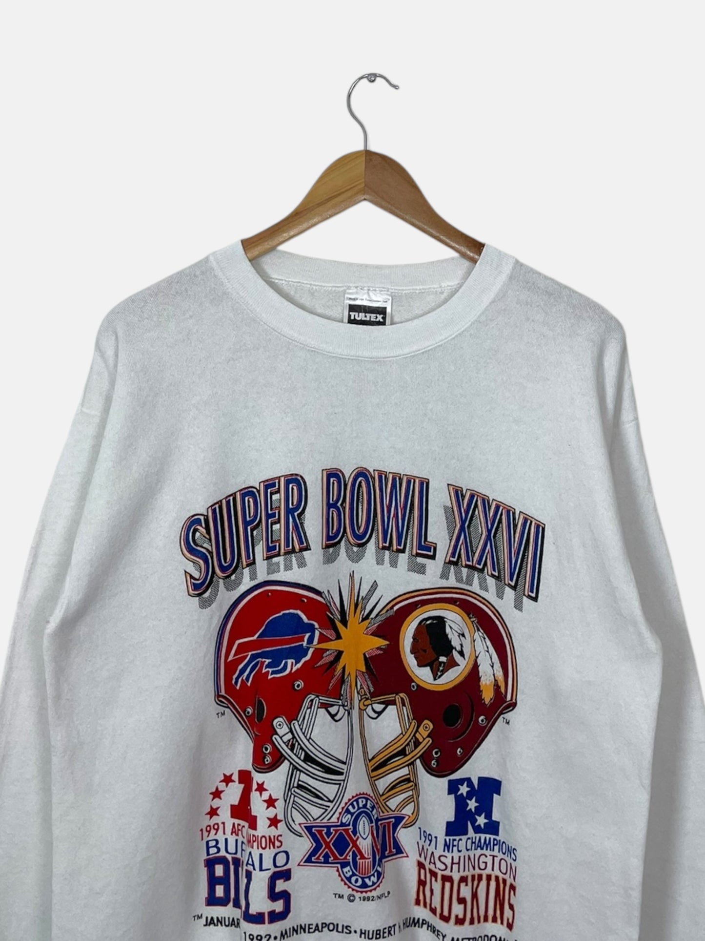 90's Buffalo Bills vs Washington Redskins Vintage Sweatshirt Size M