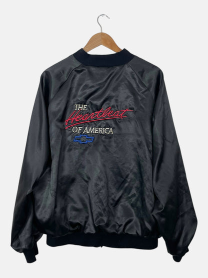 90's Chevrolet "The Heartbeat of America" Embroidered Vintage Stadium Jacket Size XL