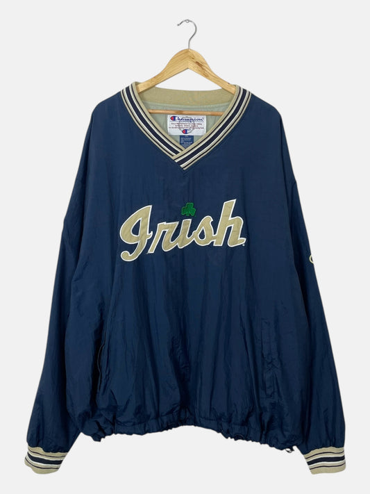 90's Champion Notre Dame Embroidered Vintage Pull-over Jacket Size 2XL-3XL