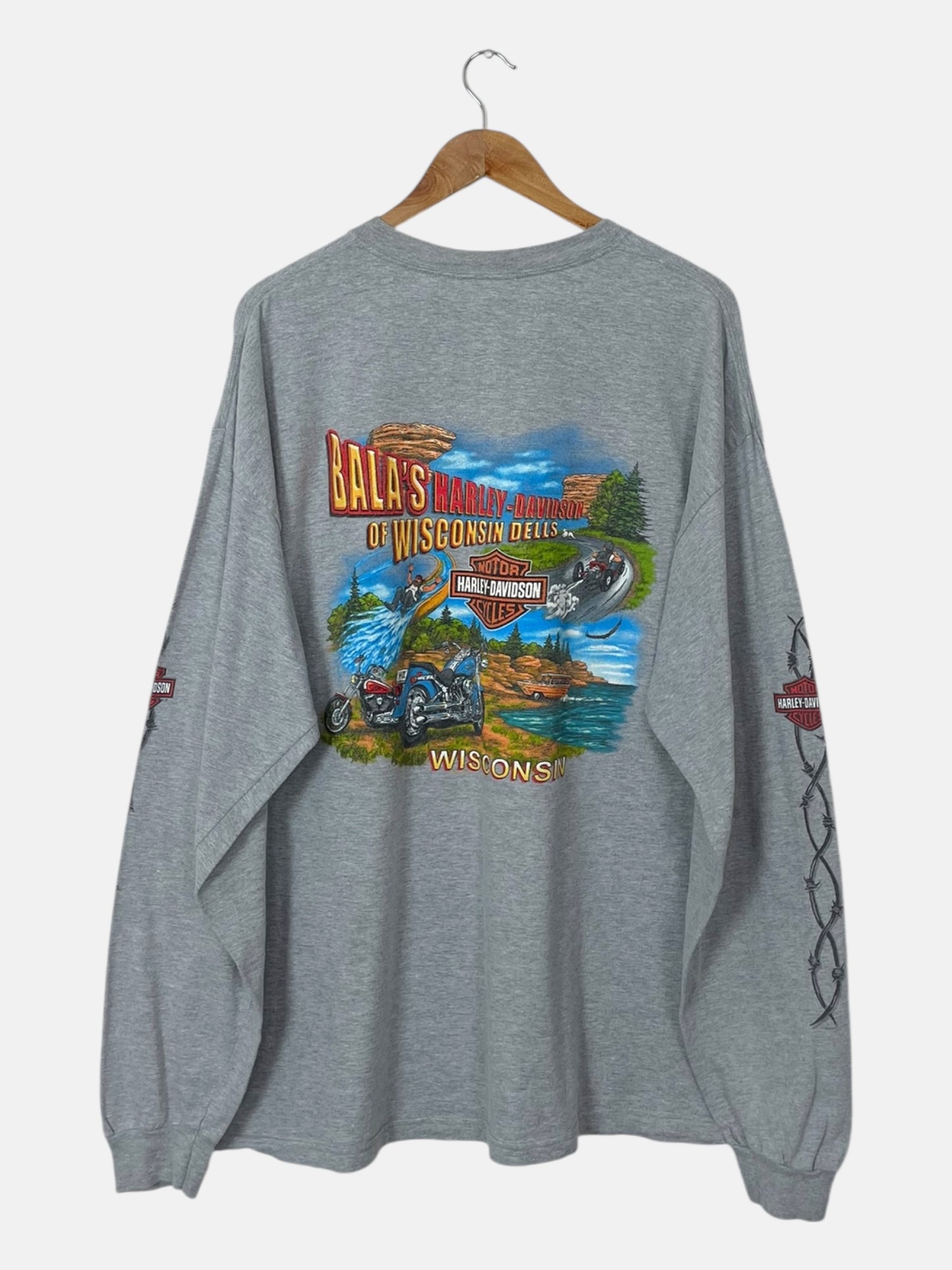 90's Harley Davidson Wisconsin Vintage Long-sleeve T-Shirt Size 2XL