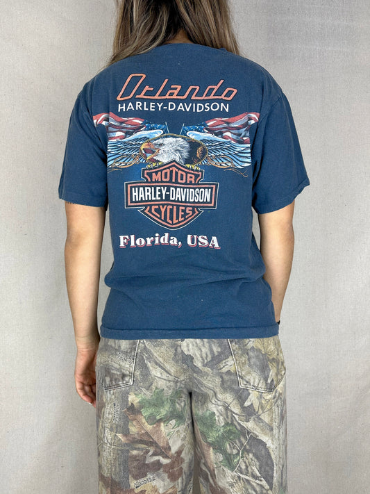 90's Harley Davidson Florida USA Made Vintage T-Shirt Size 10-12