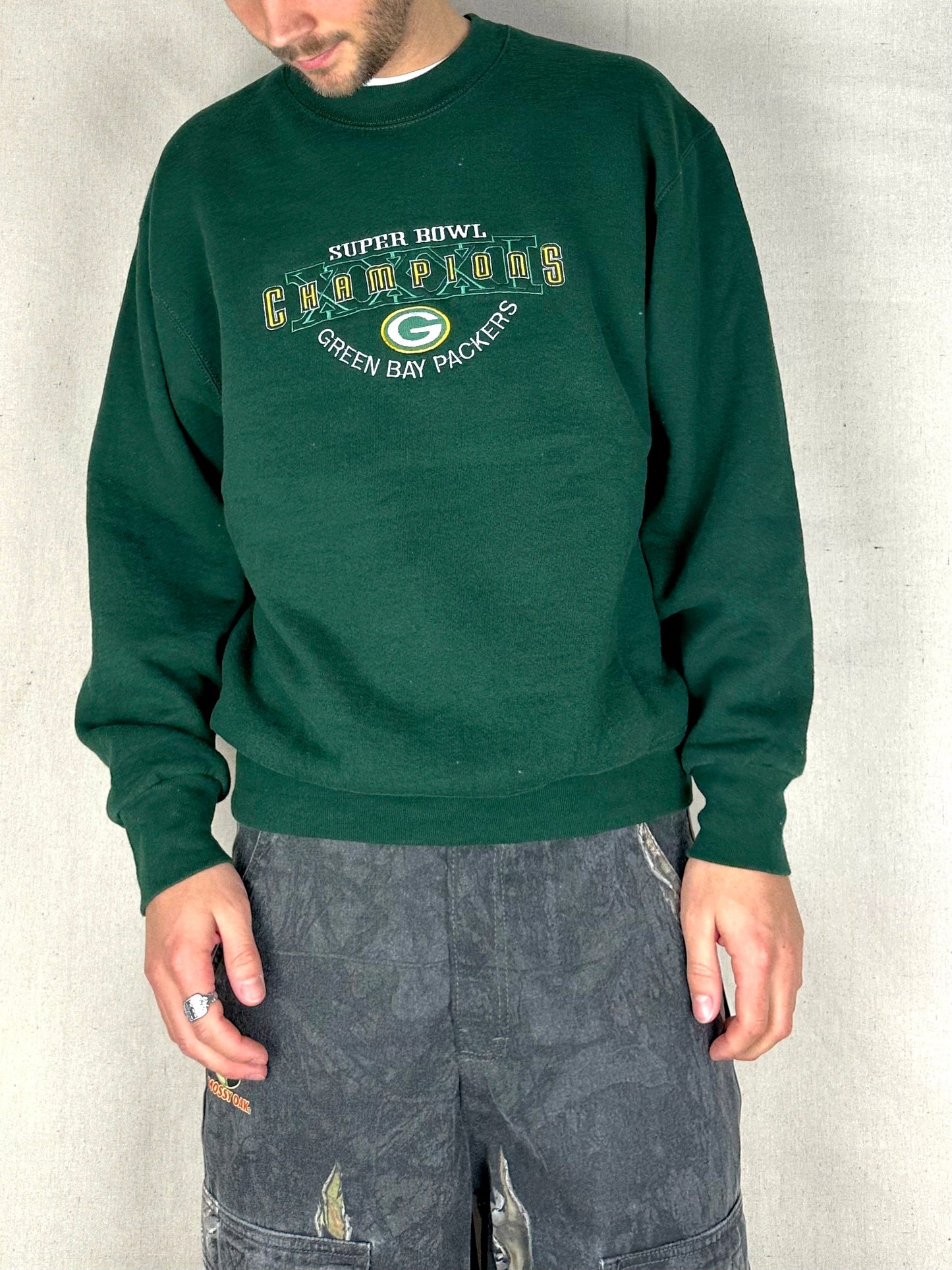 1997 Green Bay Packers NFL USA Made Embroidered Vintage Sweatshirt Size M-L
