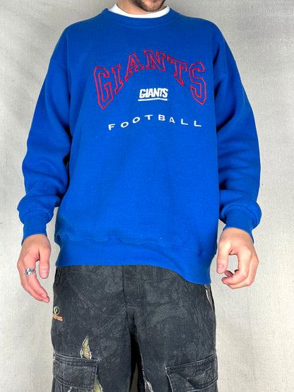 90's New York Giants NFL USA Made Embroidered Vintage Sweatshirt Size L-XL
