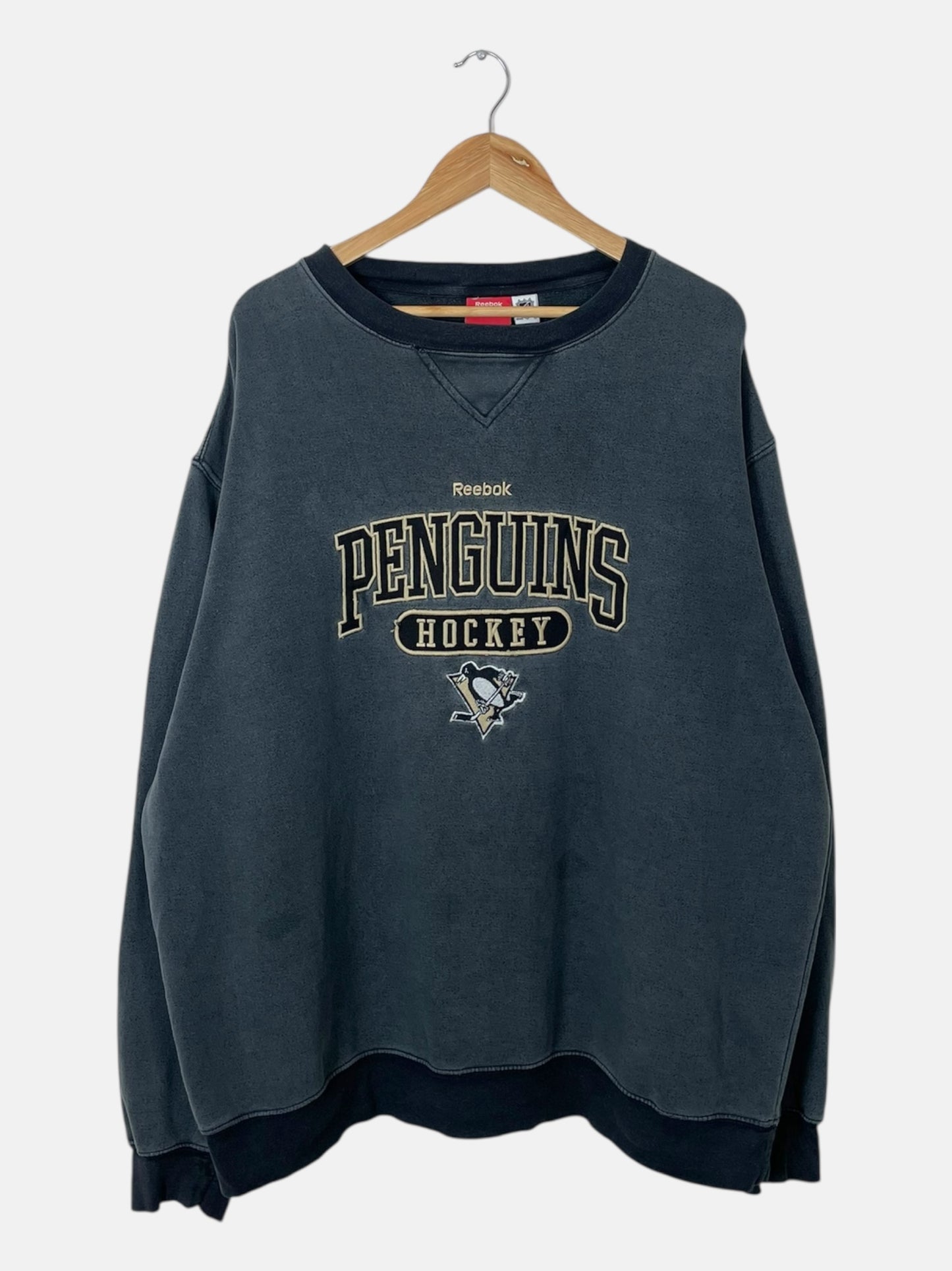 90's Reebok Penguins Hockey Embroidered Vintage Sweatshirt Size 2XL