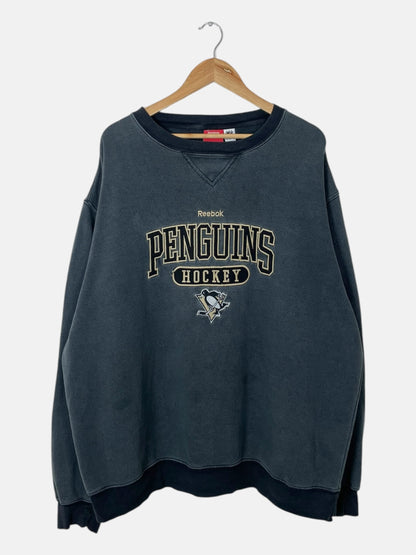 90's Reebok Penguins Hockey Embroidered Vintage Sweatshirt Size 2XL