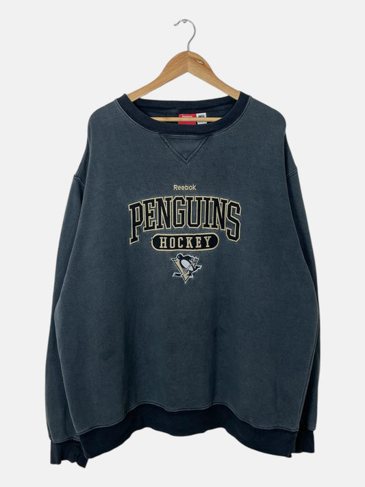 90's Reebok Penguins Hockey Embroidered Vintage Sweatshirt Size 2XL