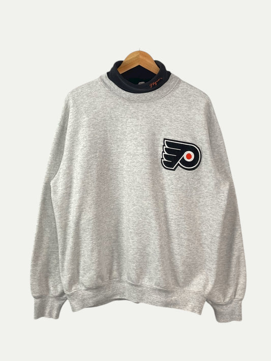 90's Philadelphia Flyers Embroidered Vintage Mock-neck Sweatshirt Size L