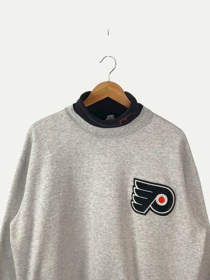 90's Philadelphia Flyers Embroidered Vintage Mock-neck Sweatshirt Size L