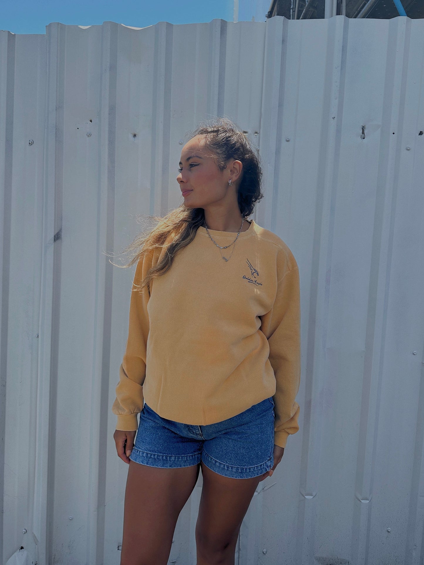 90's Golden Eagle Embroidered Vintage Sweatshirt Size 10-12