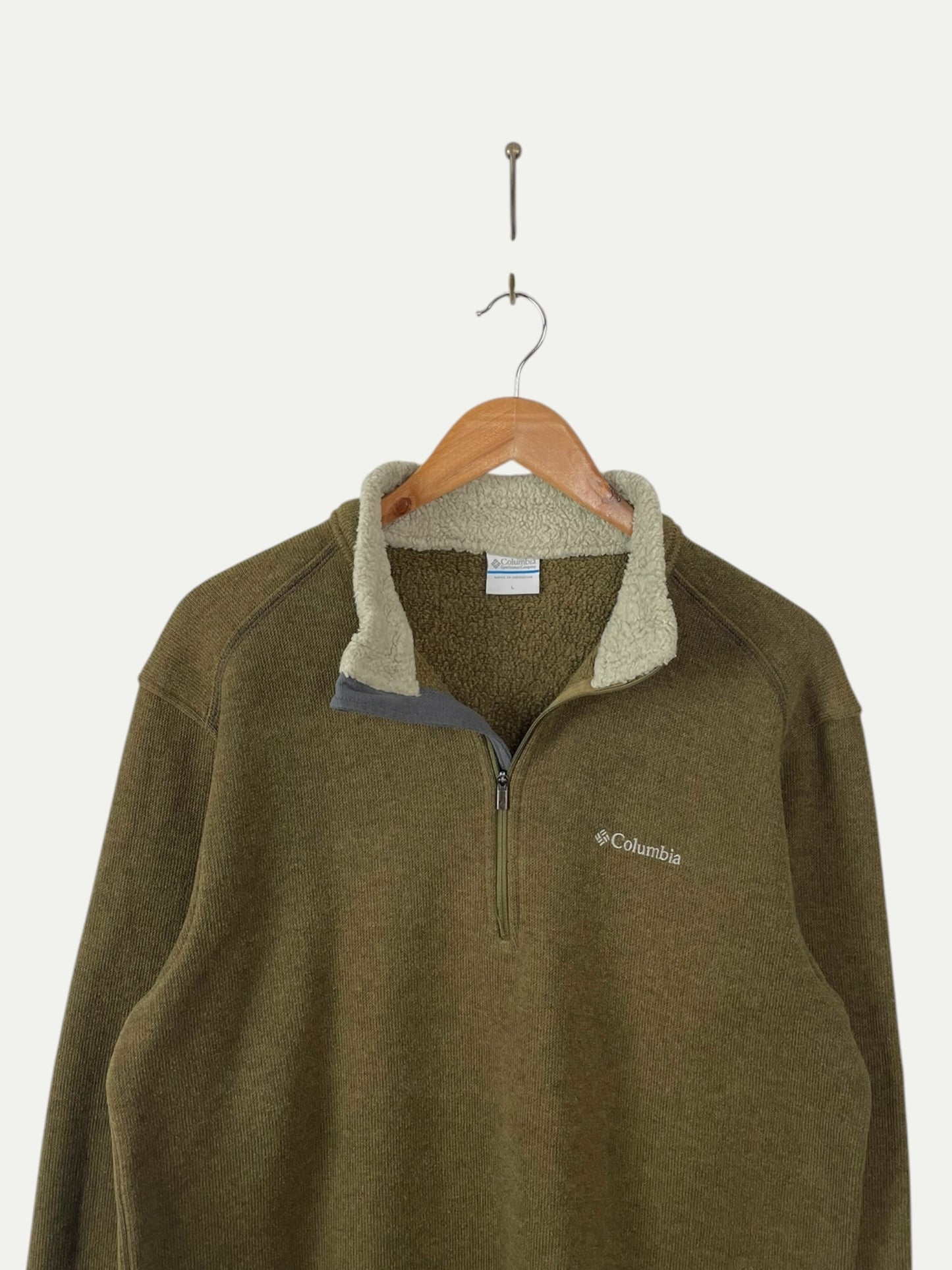 90's Columbia Embroidered Vintage Quarter-zip Sweatshirt Size L