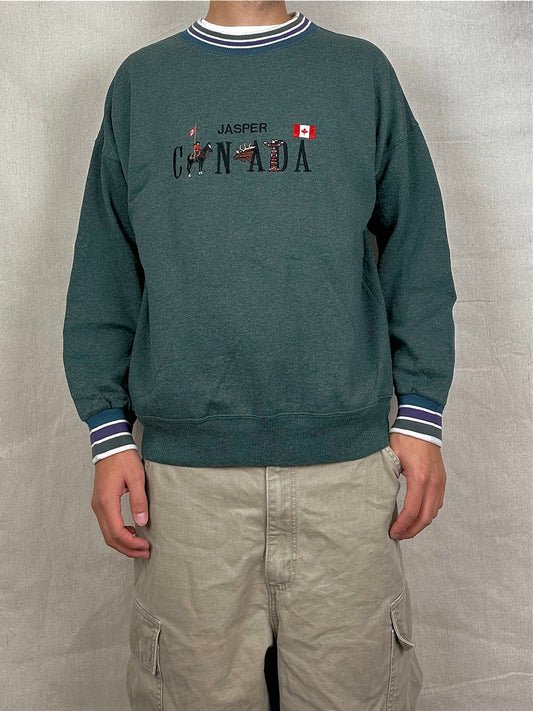 90's Jasper Canada Made Embroidered Vintage Sweatshirt Size 12