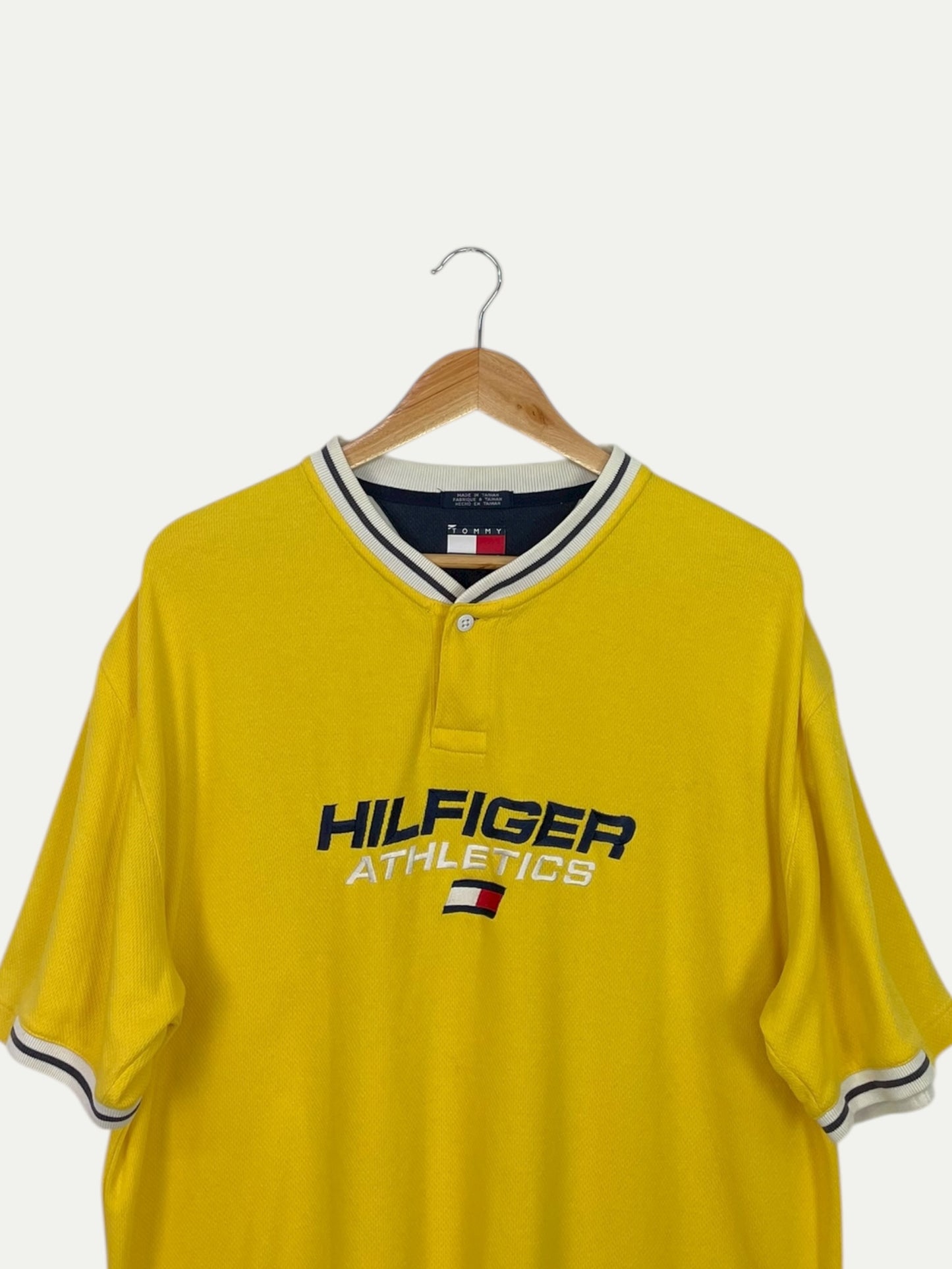 90's Tommy Hilfiger Embroidered Vintage Button-up T-Shirt Size 2XL