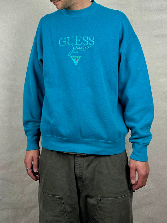 90's Guess Jeans USA Made Embroidered Vintage Sweatshirt Size M
