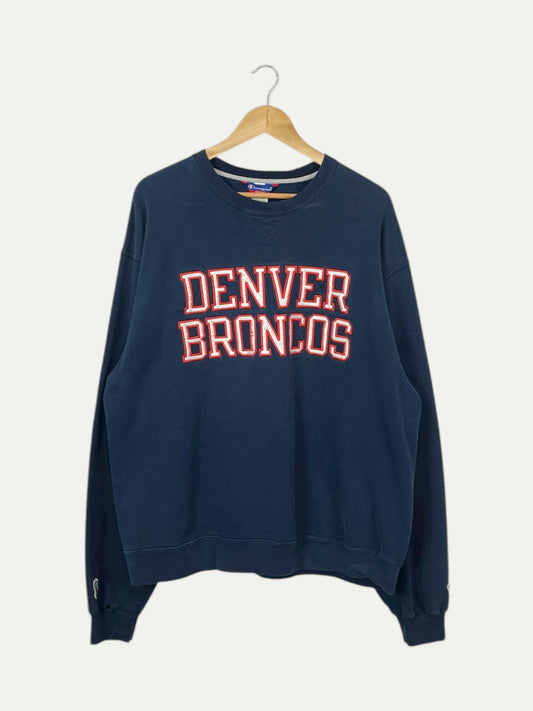 90's Denver Broncos Embroidered Vintage Champion Sweatshirt Size XL