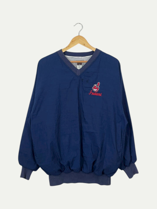 90's Indians Embroidered Vintage Pull-over Jacket Size L