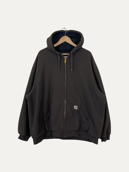 90's Carhartt Vintage Lined Soft Shell Zip-up Hooded Sweatshirt Size 3XL