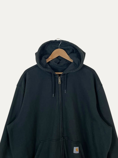 90's Carhartt Vintage Soft Shell Zip-up Hooded Sweatshirt Size 2XL