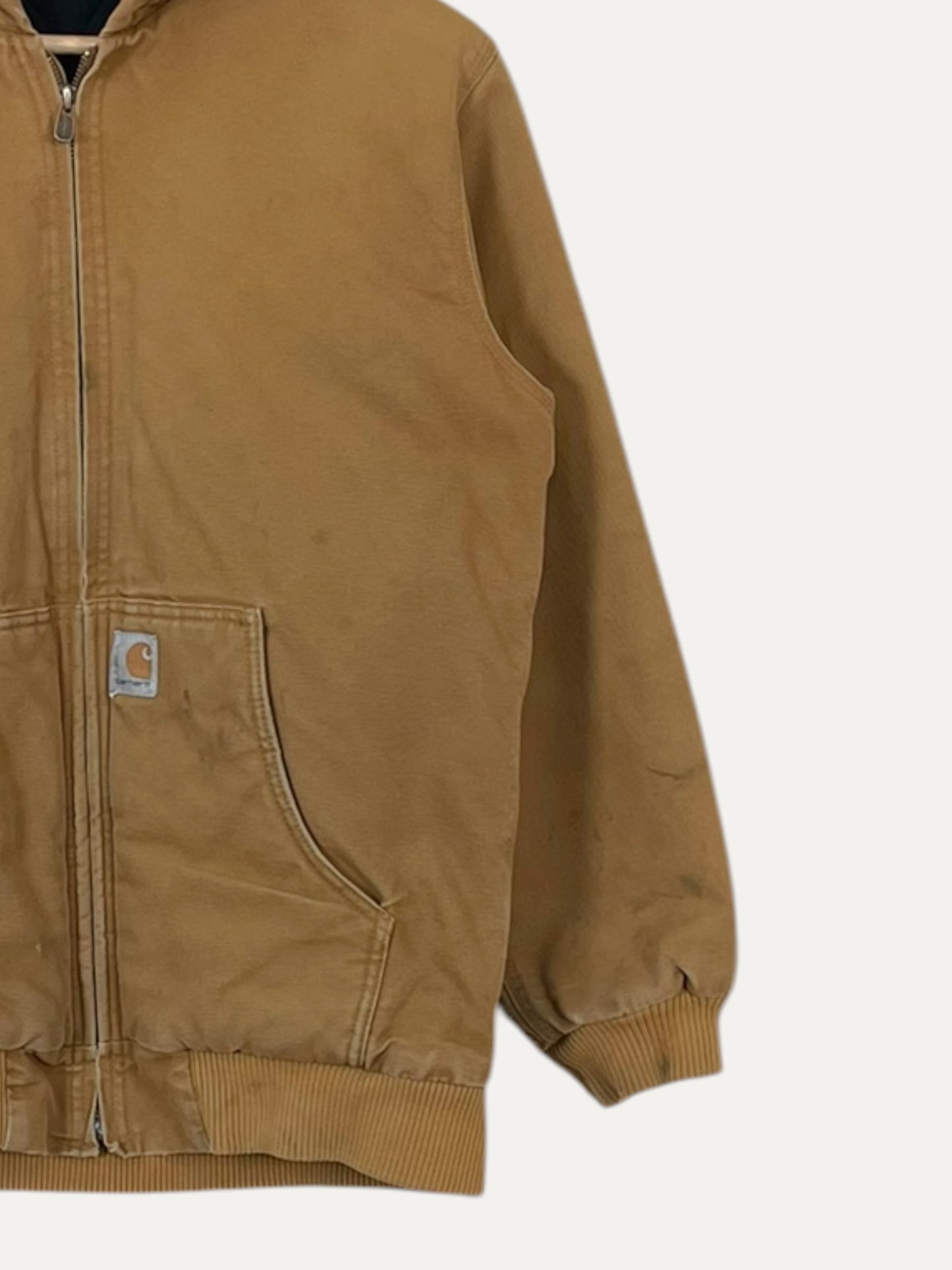 90's Youth Carhartt Vintage Quilt Lined Heavy Duty Hooded Jacket Size XL