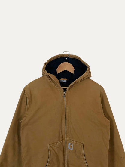 90's Youth Carhartt Vintage Quilt Lined Heavy Duty Hooded Jacket Size XL