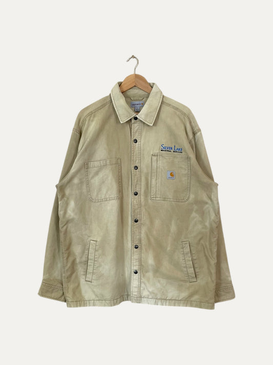 90's Carhartt Embroidered "Silver Lake Industrial Services" Vintage Lined Shacket Size 2XL