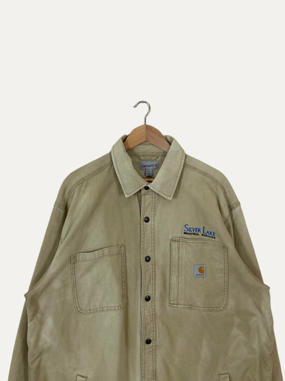 90's Carhartt Embroidered "Silver Lake Industrial Services" Vintage Lined Shacket Size 2XL