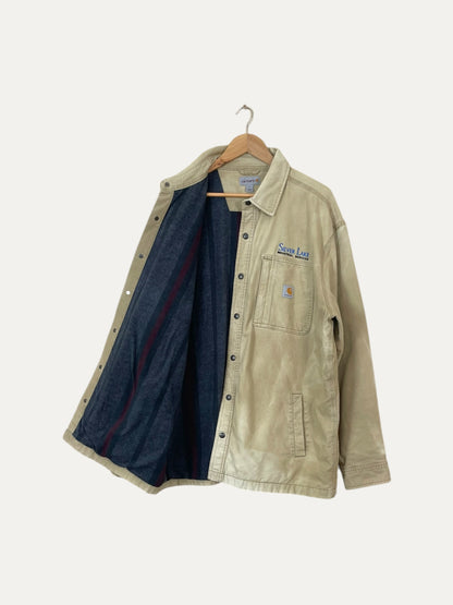 90's Carhartt Embroidered "Silver Lake Industrial Services" Vintage Lined Shacket Size 2XL