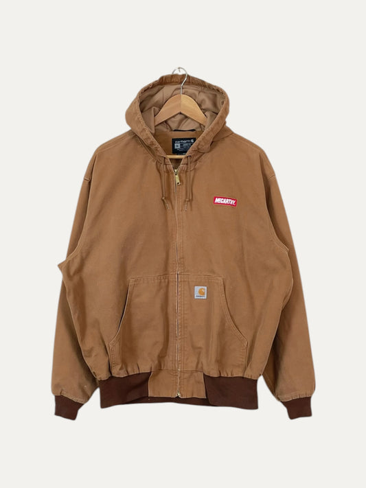 90's Carhartt Embroidered "McCarthy" Vintage Hooded Jacket Size XL