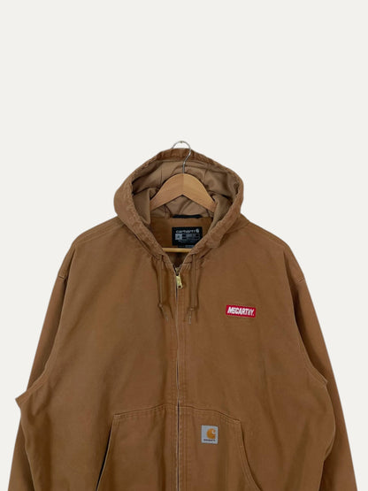 90's Carhartt Embroidered "McCarthy" Vintage Hooded Jacket Size XL
