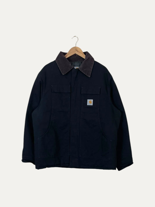 90's Carhartt Vintage Quilt Lined Heavy Duty Corduroy Collar Jacket Size 2XL