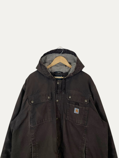 90's Carhartt Vintage Sherpa Lined Heavy Duty Hooded Jacket Size 2XL-3XL