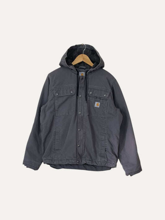 90's Carhartt Vintage Sherpa Lined Heavy Duty Hooded Jacket Size M-L