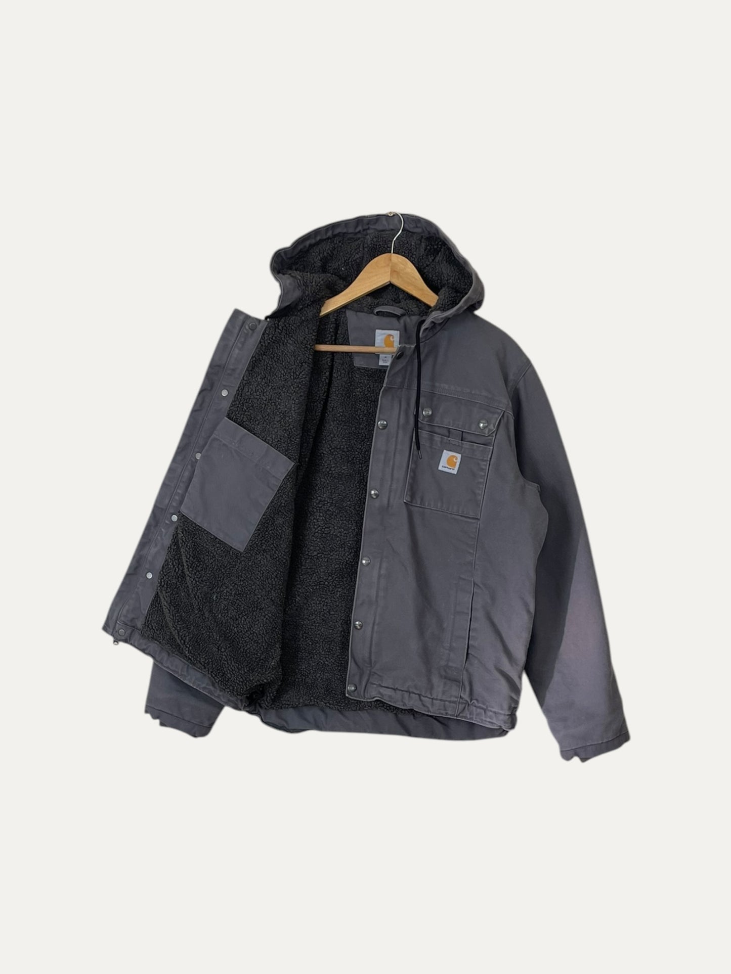 90's Carhartt Vintage Sherpa Lined Heavy Duty Hooded Jacket Size M-L