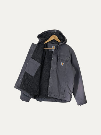 90's Carhartt Vintage Sherpa Lined Heavy Duty Hooded Jacket Size M-L