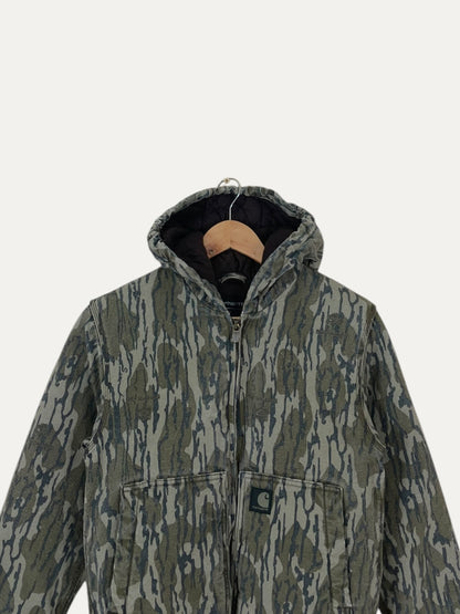 90's Youth Carhartt Vintage Quilt Lined Heavy Duty Realtree Hooded Jacket Size M (10-12)