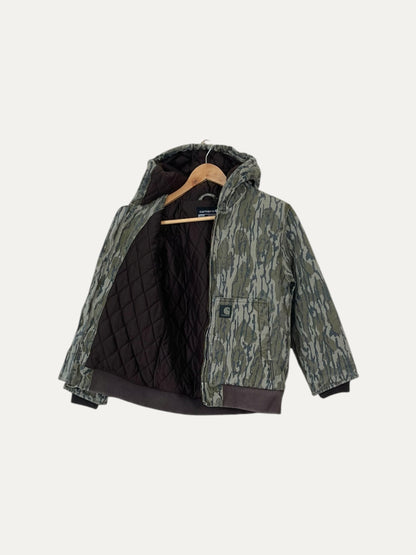 90's Youth Carhartt Vintage Quilt Lined Heavy Duty Realtree Hooded Jacket Size M (10-12)