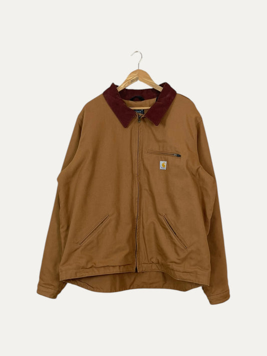 90's Carhartt Vintage Blanket Lined Heavy Duty Corduroy Collar Jacket Size 2XL