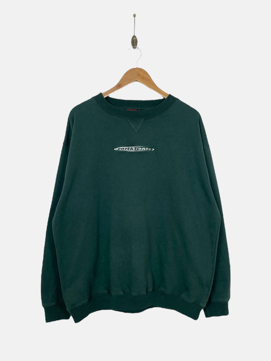 90's Earth Tones Embroidered Vintage Sweatshirt Size L