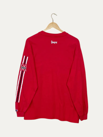 90's Champion Nebraska Vintage Long-sleeve T-Shirt Size M-L