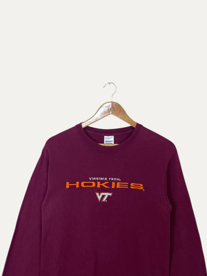 90's Virginia Tech Hokies Embroidered Vintage Long-sleeve T-Shirt Size S