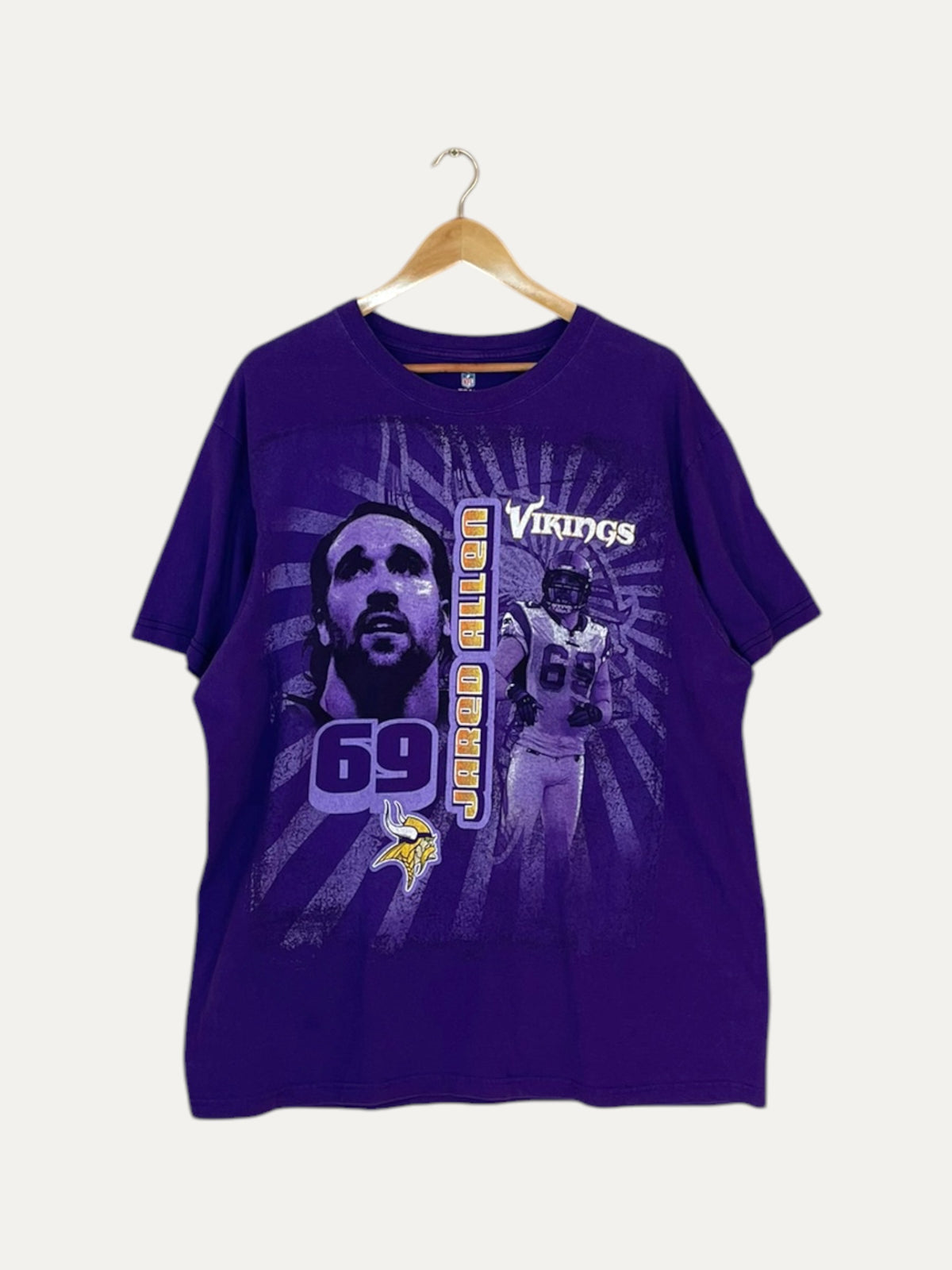 90's Vikings Jared Allen #69 Vintage T-Shirt Size 2XL