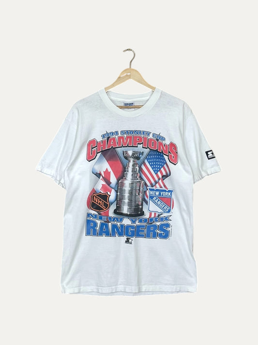 90's New York Rangers 1994 Stanley Cup Champions Starter Vintage T-Shirt Size L