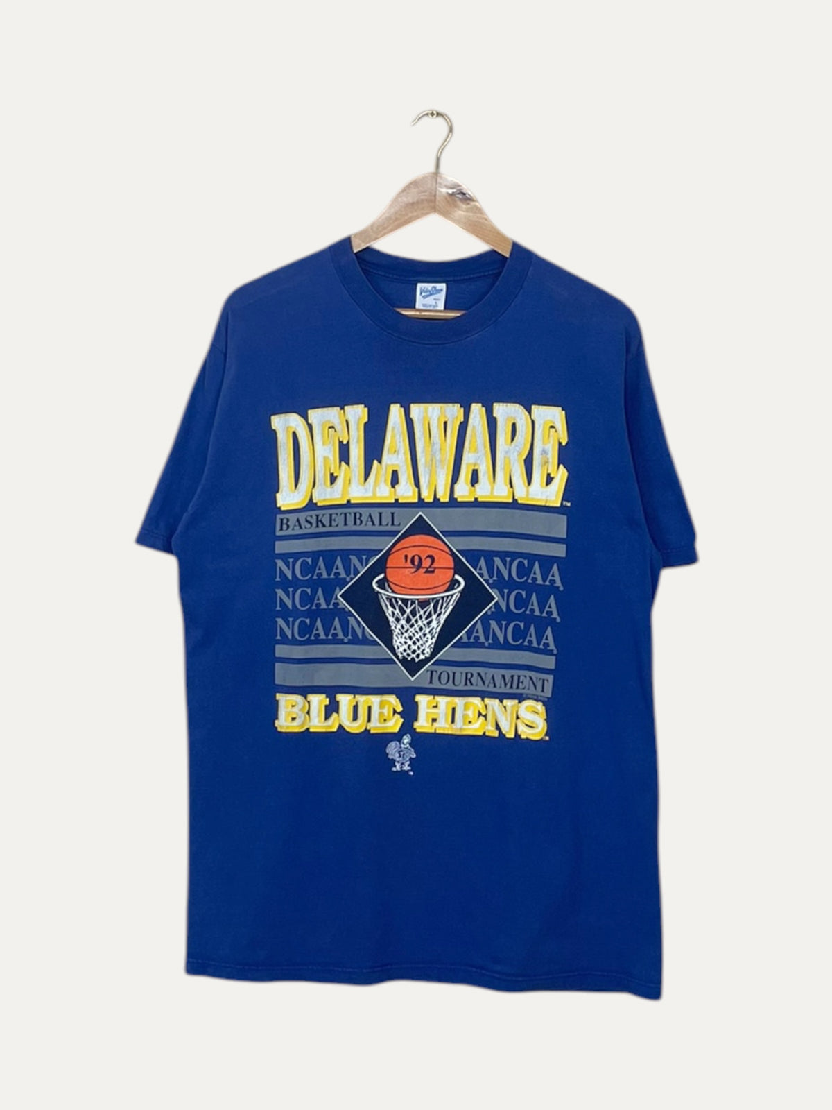 90's Delaware Blue Hens 92' Vintage T-Shirt Size L