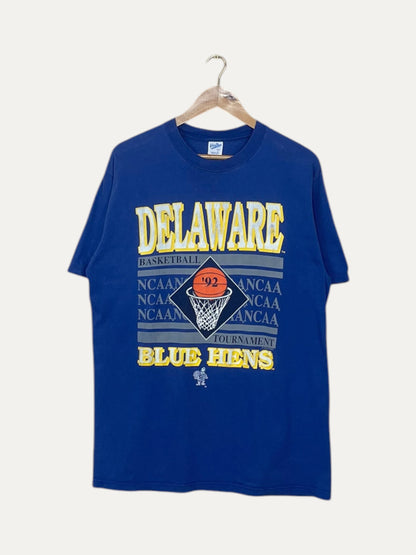 90's Delaware Blue Hens 92' Vintage T-Shirt Size L