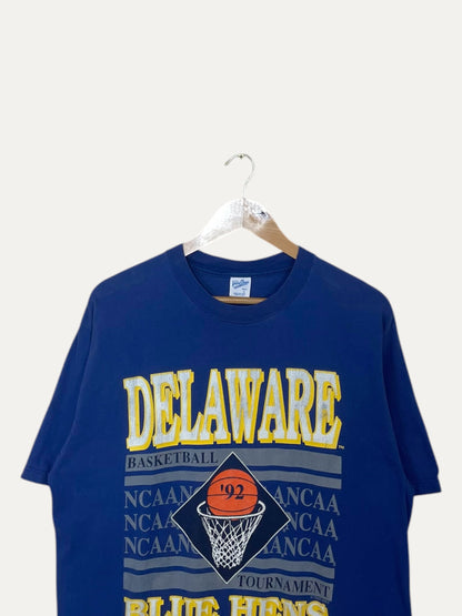 90's Delaware Blue Hens 92' Vintage T-Shirt Size L