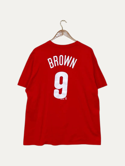 90's Philadelphia Phillies Domonic Brown #9 Vintage T-Shirt Size L