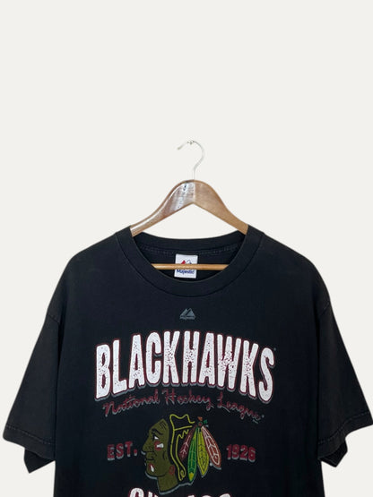 90's Chicago Black Hawks NHL Vintage T-Shirt Size S-M